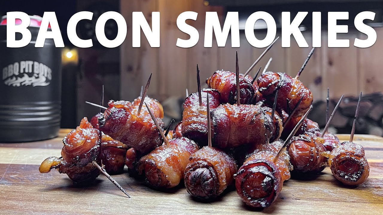 Brown sugar bacon smokies on the grill