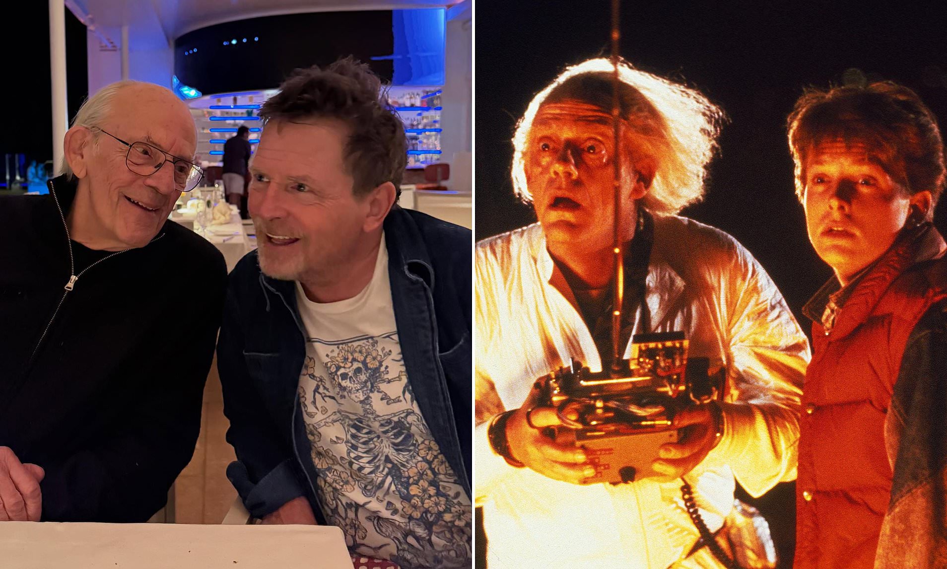 Frail Michael J Fox, 65, reunites with Back to the Future star Christopher Lloyd