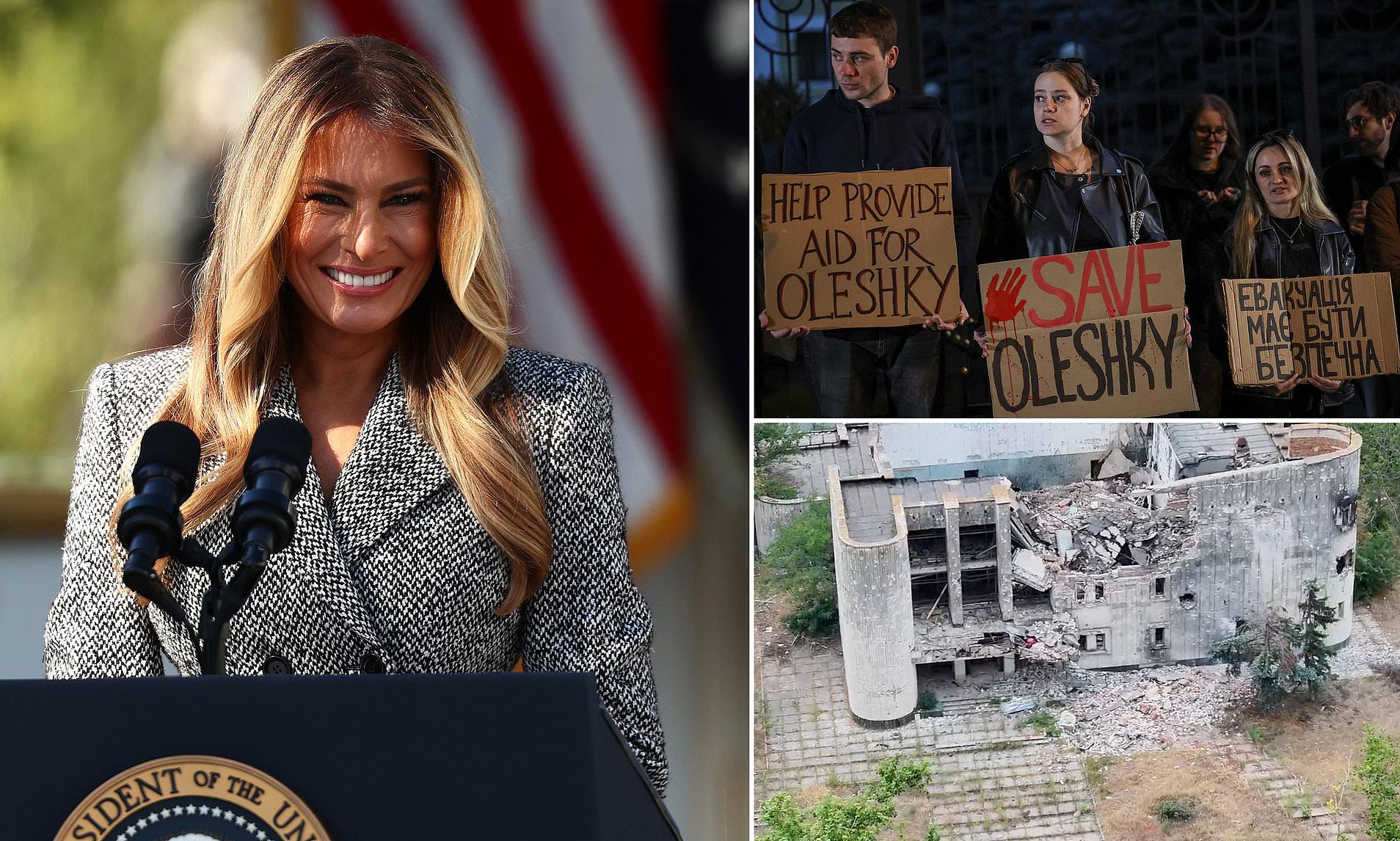 Melania brokers ceasefire between Russia and Ukraine to allow elderly to evacuate city of Oleshky