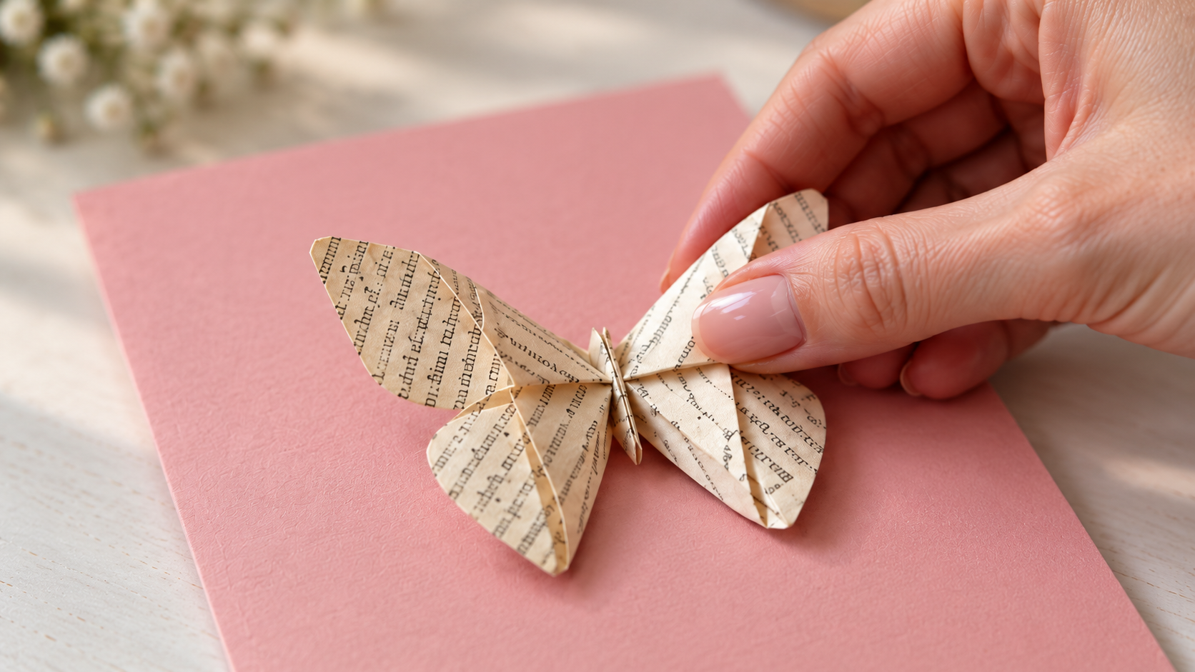 How to make paper butterflies from old book pages