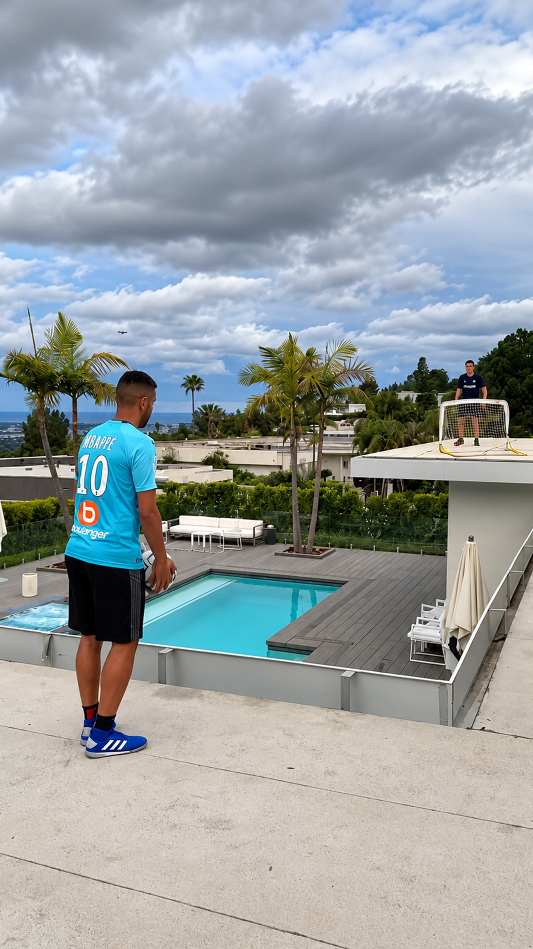 My football goal turned into a rooftop pool dive