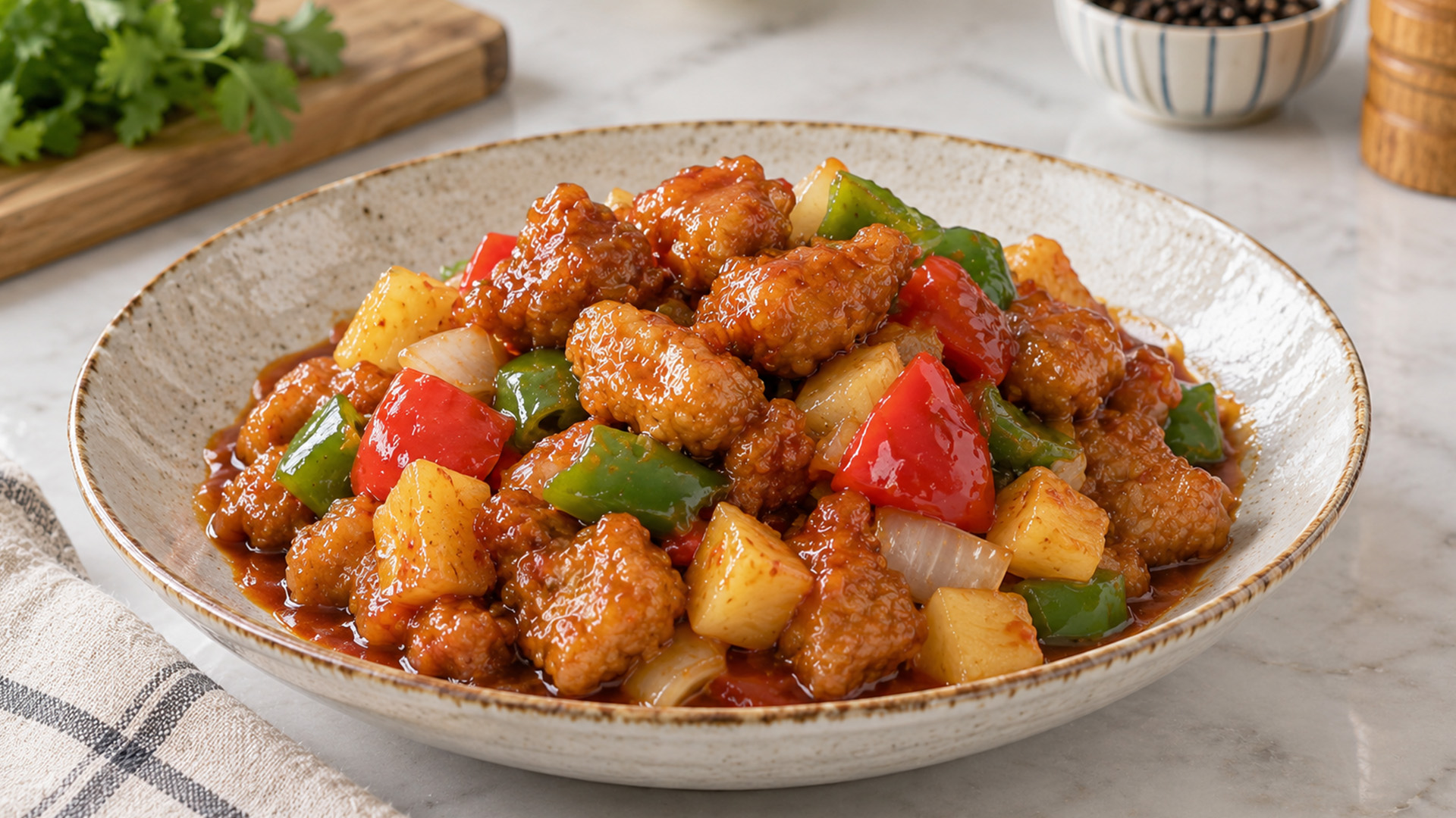 Why add pineapple to crispy sweet and sour pork?