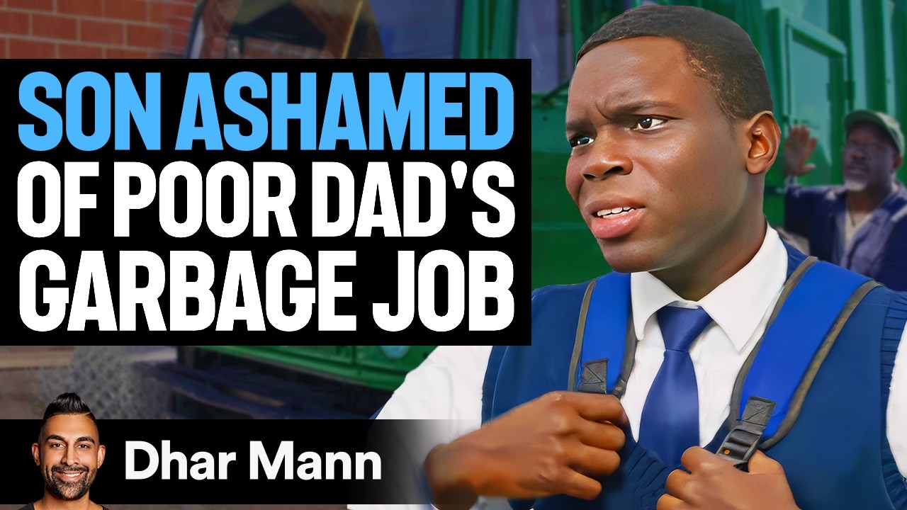 Poor family ashamed of garbage man dad