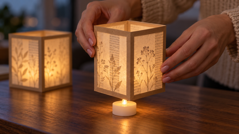 How to make vintage lanterns from old book pages
