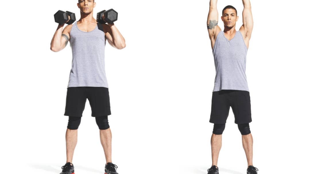How to do the dumbbell clean and press for athletic power