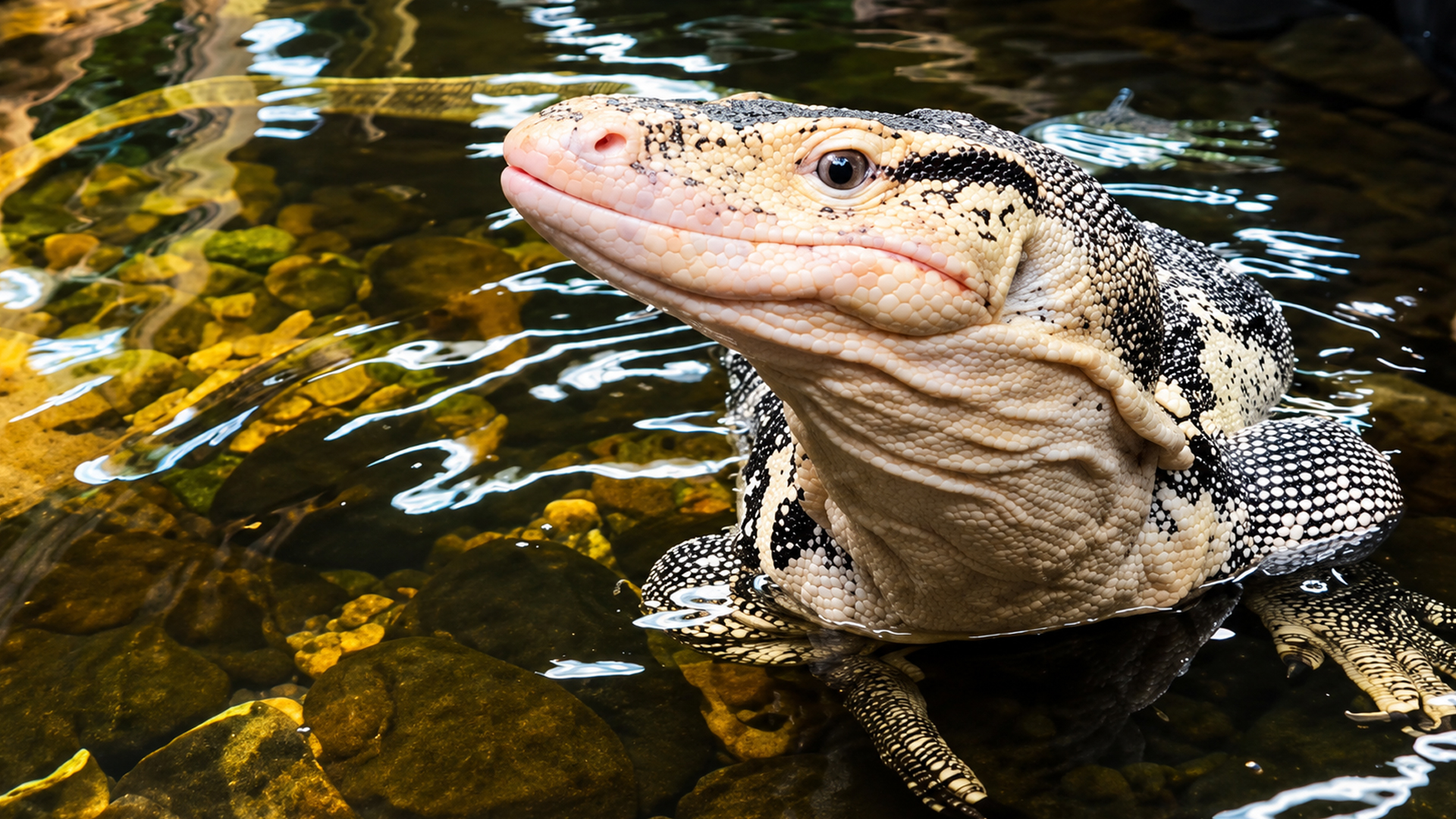 Picky giant water monitor has a taste for octopus
