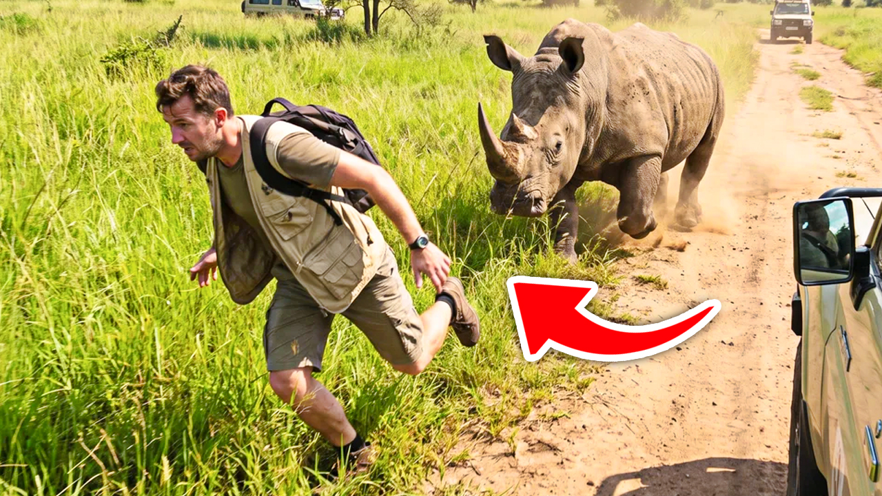 Watch what happens when tourists come too close to a rhino