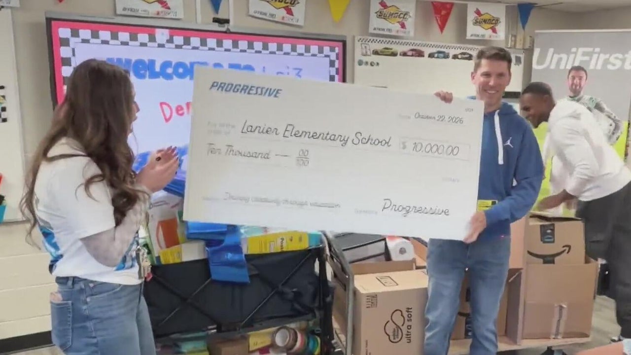 NASCAR's Denny Hamlin surprises metro Atlanta teacher