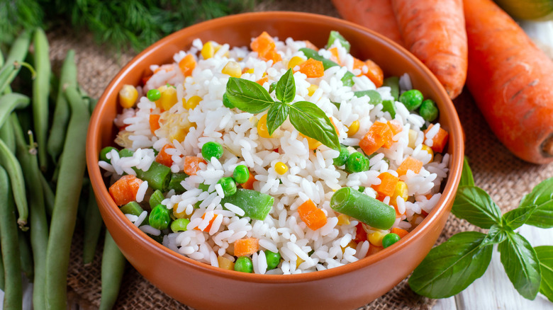 Use chicken, frozen vegetables, and rice for the start of a filling ...