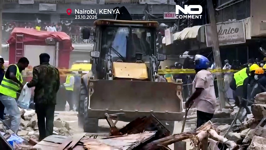 Kenya: huge piles of rubble after high-rise building collapses