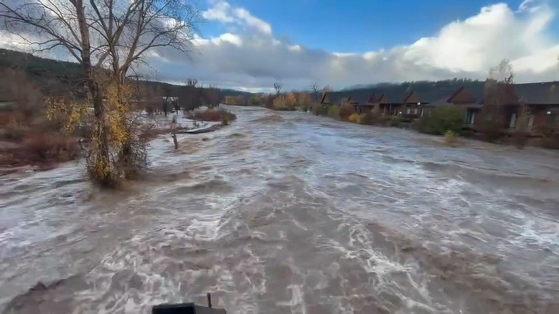 Downtown Pagosa Springs flooding