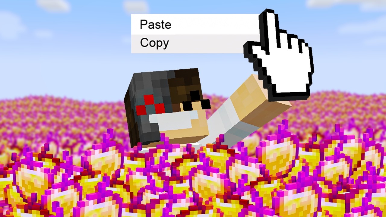 I cheated with copy and paste in Minecraft