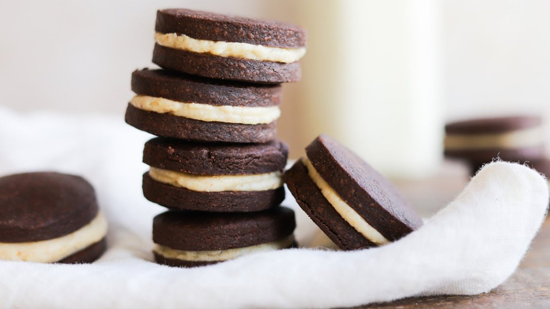 Chocolate peanut butter and hazelnut sandwich cookies recipe