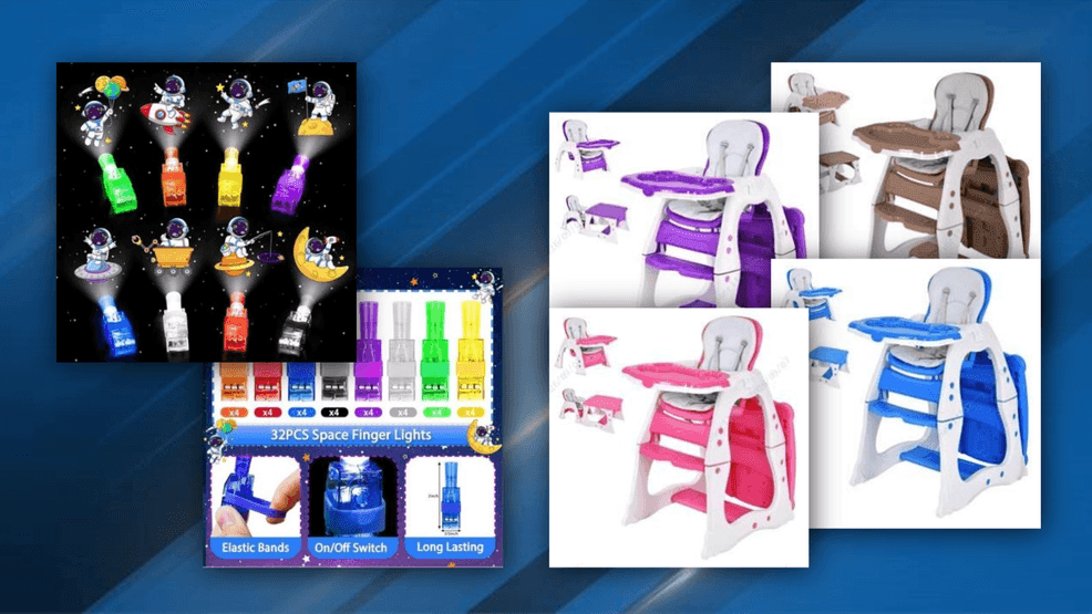 High chairs, LED finger lights recalled over entrapment, fall, battery ...