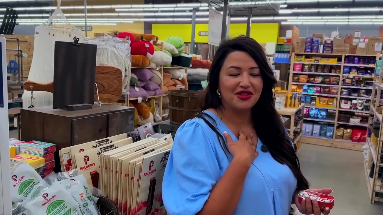 Steph shops for a mini syrup sampler at World Market