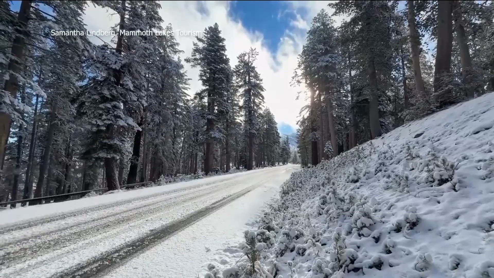 Snowfall seen at Mammoth Mountain