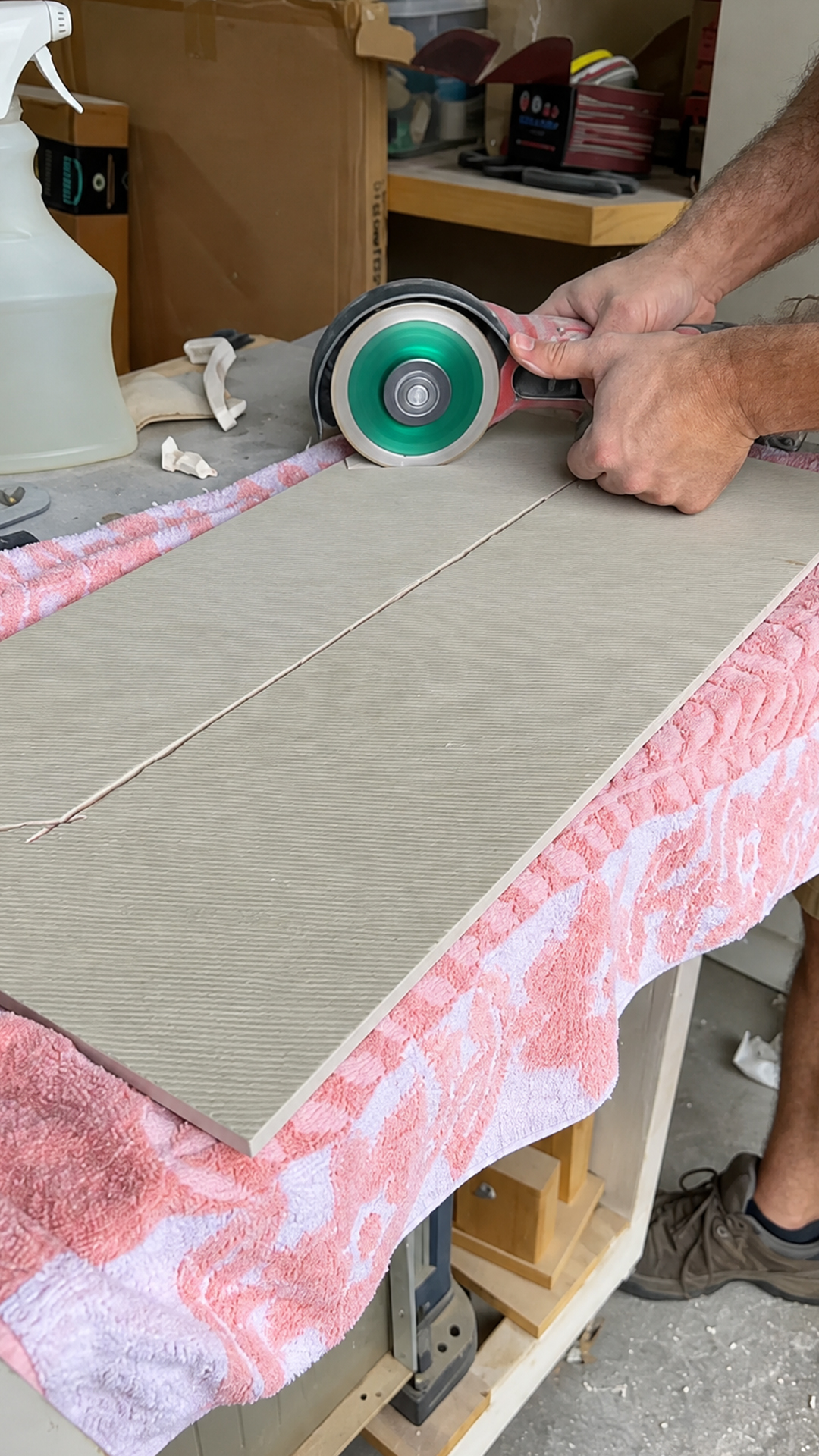 How to template custom shower tile cuts