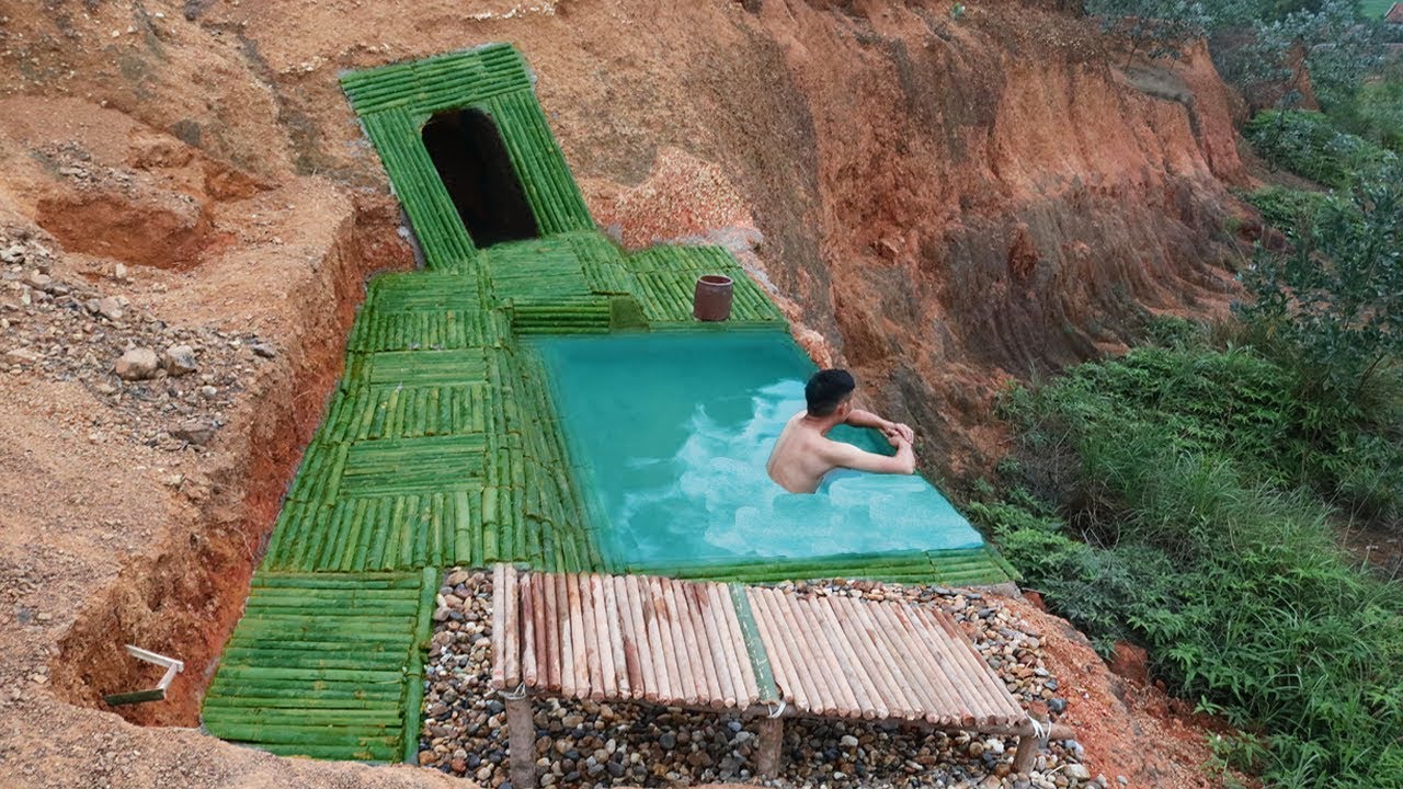Amazing! Dig to build underground house and infinity swimming pool on ...