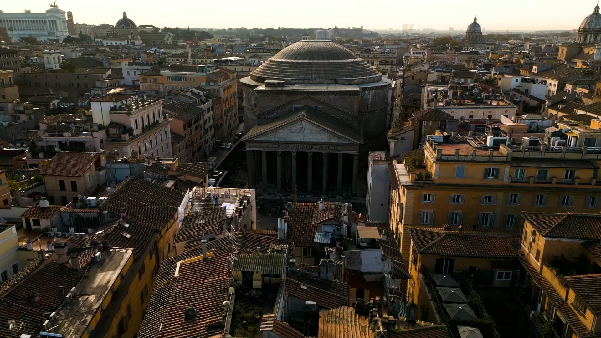 Aerial views of Rome's Pantheon showcase the beauty of this ancient marvel