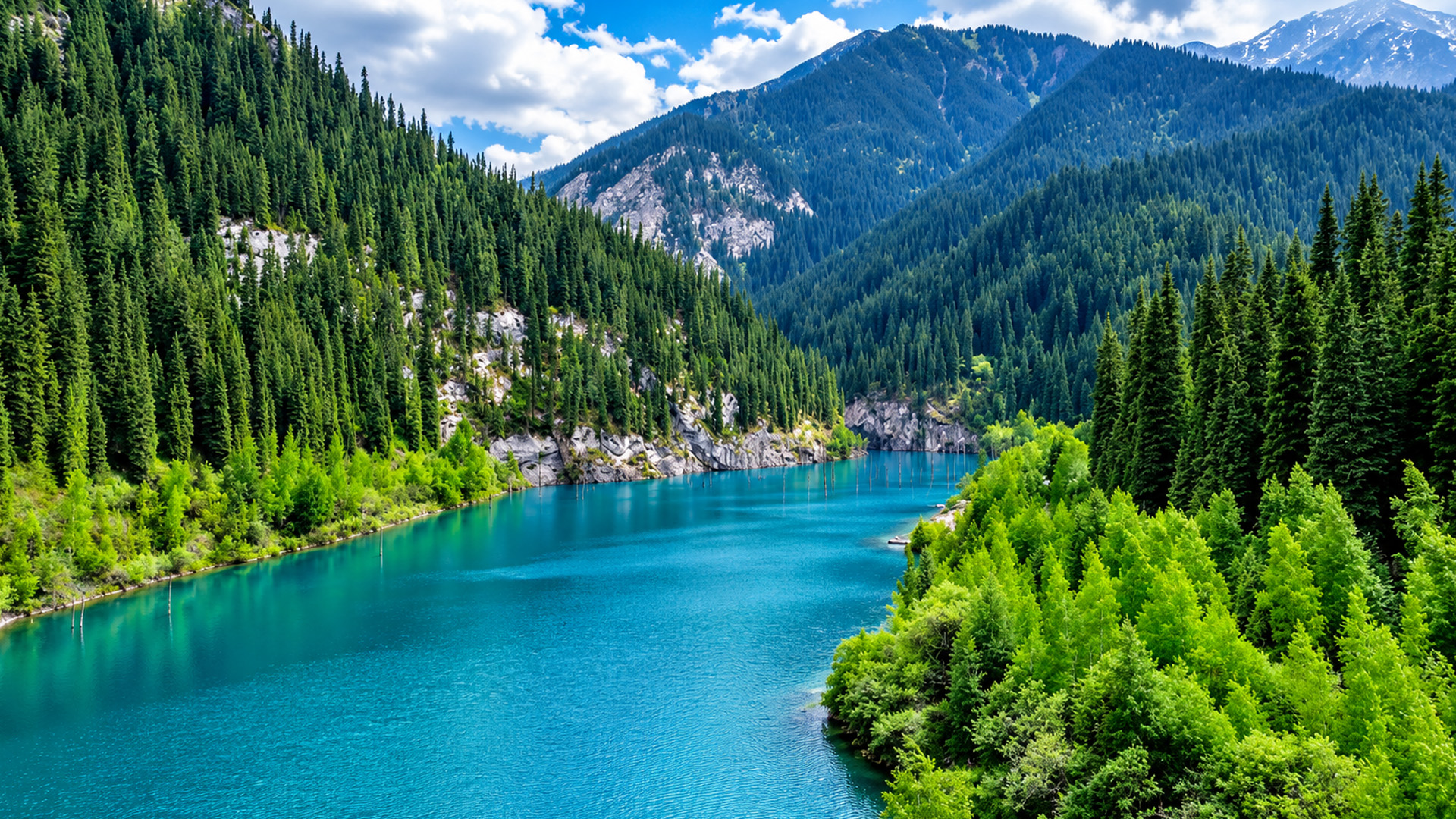 Kazakhstan has mountain lakes hidden among pine forests