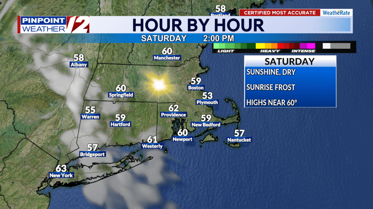 Weather now: Cold start Saturday; sunny and dry