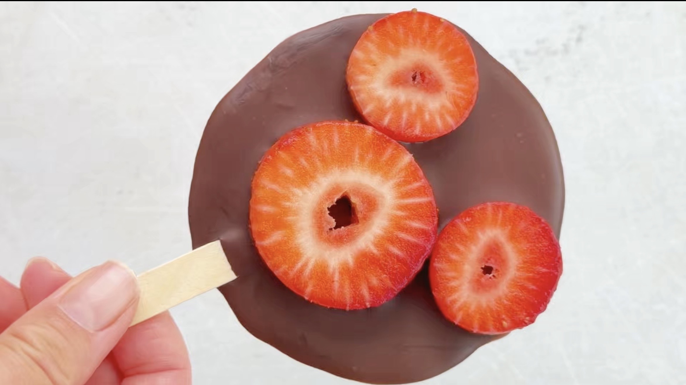 Mickey shaped strawberry chocolate lollipops