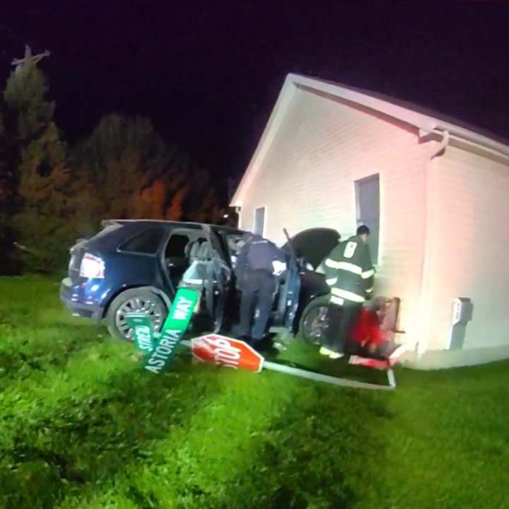 Stolen vehicle crashes into home, two teens arrested