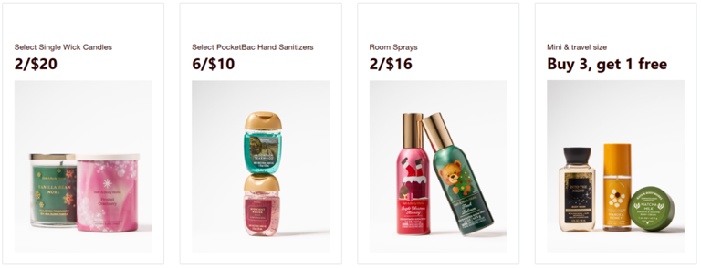 Bath & Body Works specials: $3.50 soaps and $5.95 mists!