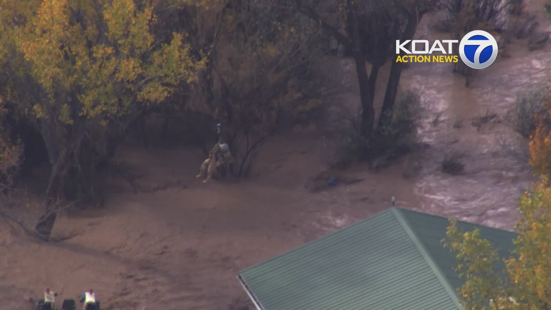 Raw video: Helicopter performs rescue operations in floodwater near ...