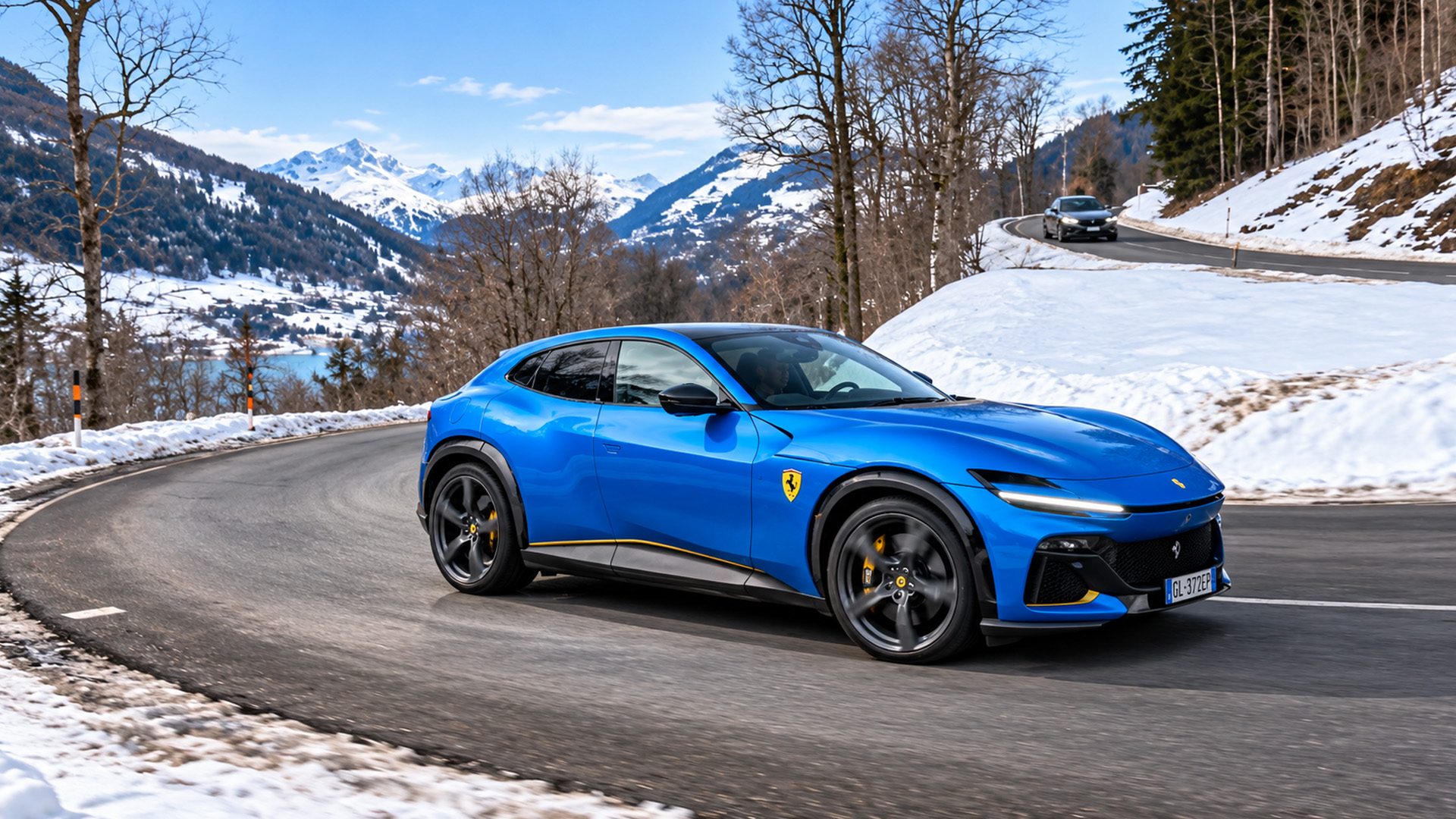 £400,000 Ferrari Purosangue takes on a winter road trip