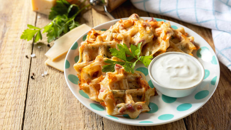 Give waffles a protein boost — add these 2 savory ingredients right to ...