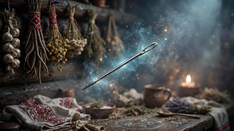 Needle spell to fend off darkness and disease