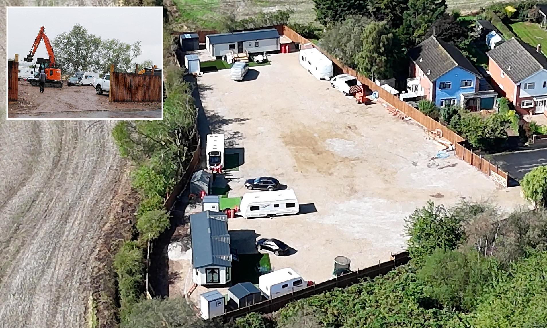 Travellers who bulldozed greenbelt land and moved in caravans are ...