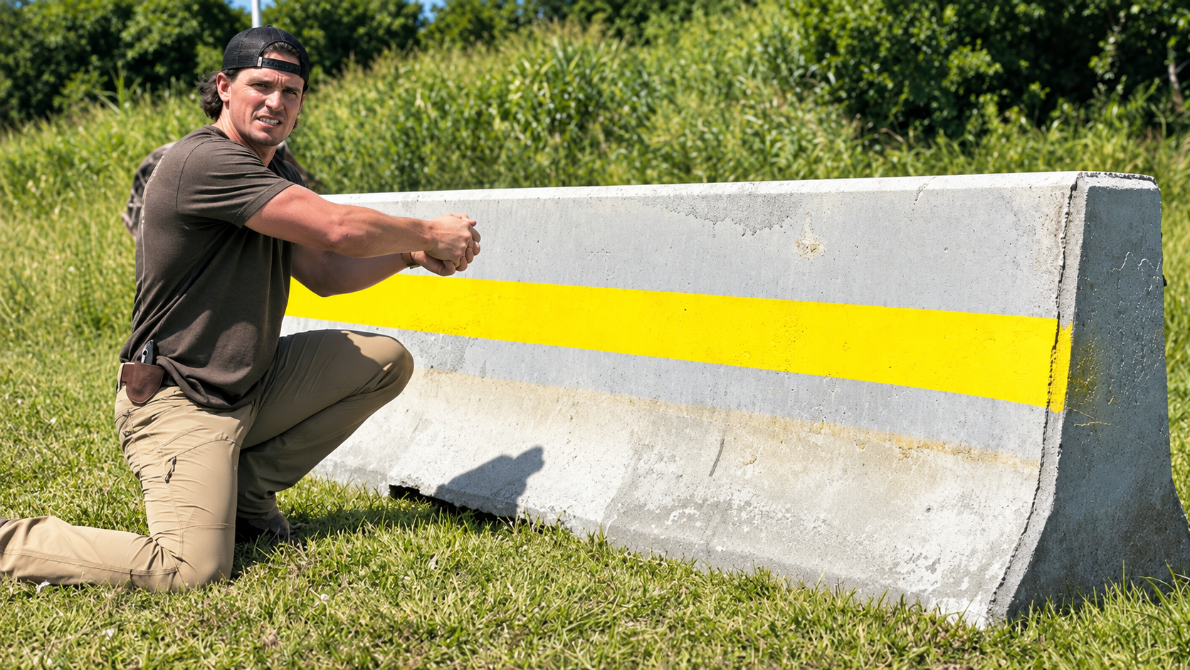 Three 50 cal shots broke through a 2,000-pound concrete barrier