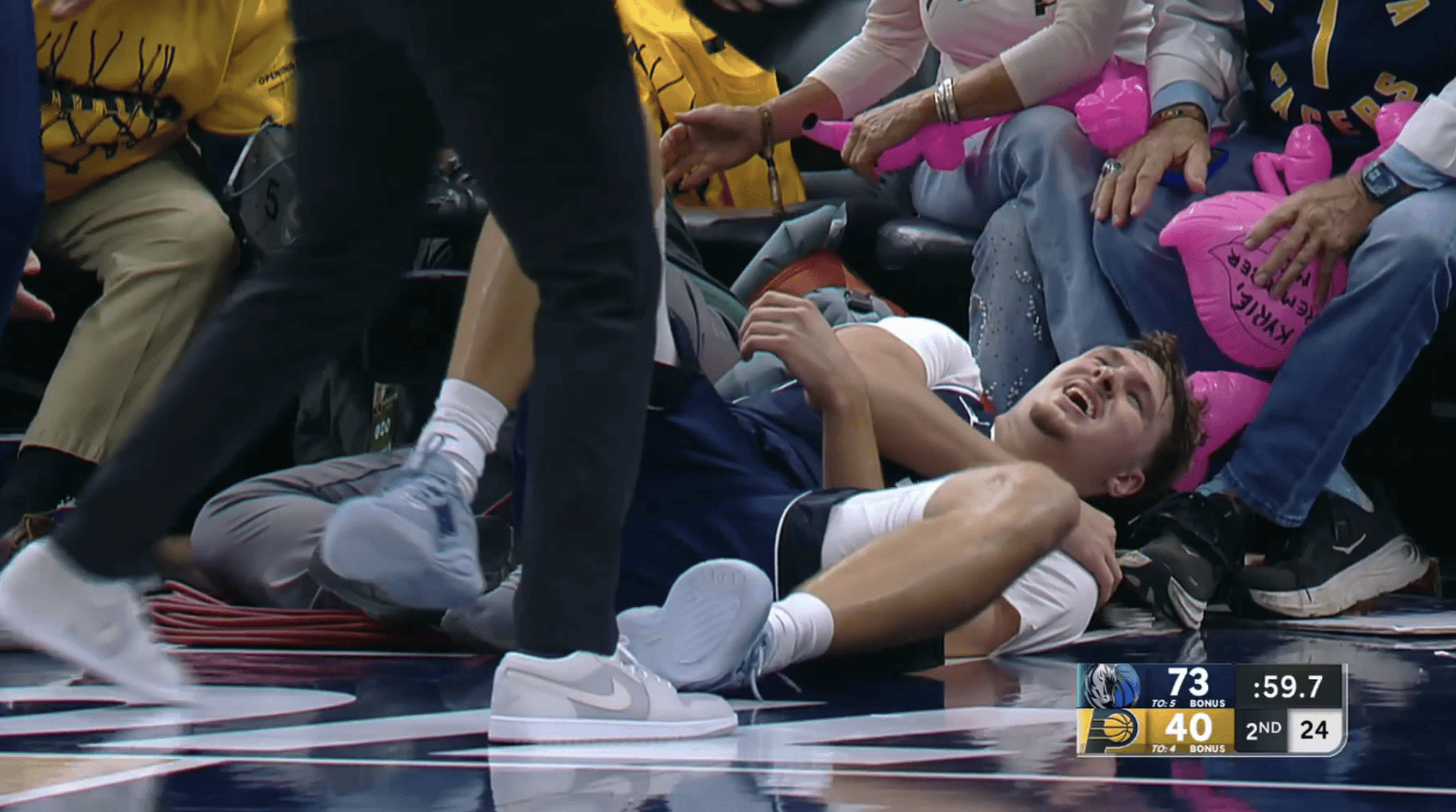 Cooper Flagg injury: Mavs star out after flagrant-1 foul from Pacers on fastbreak
