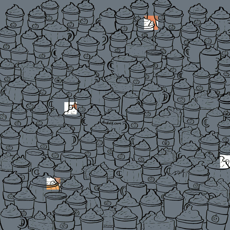 Can you spot the spirits hiding in these pumpkin spice lattes?