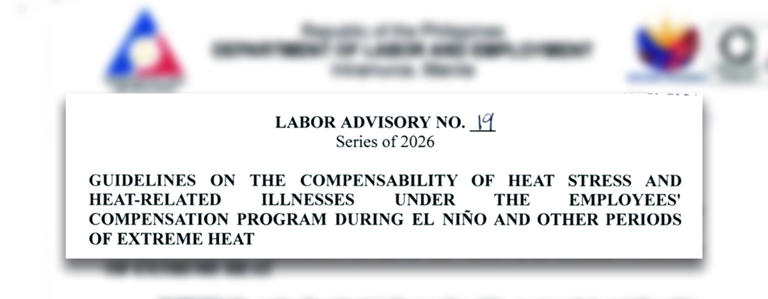 DOLE issues guidelines on compensation for heat-related illnesses