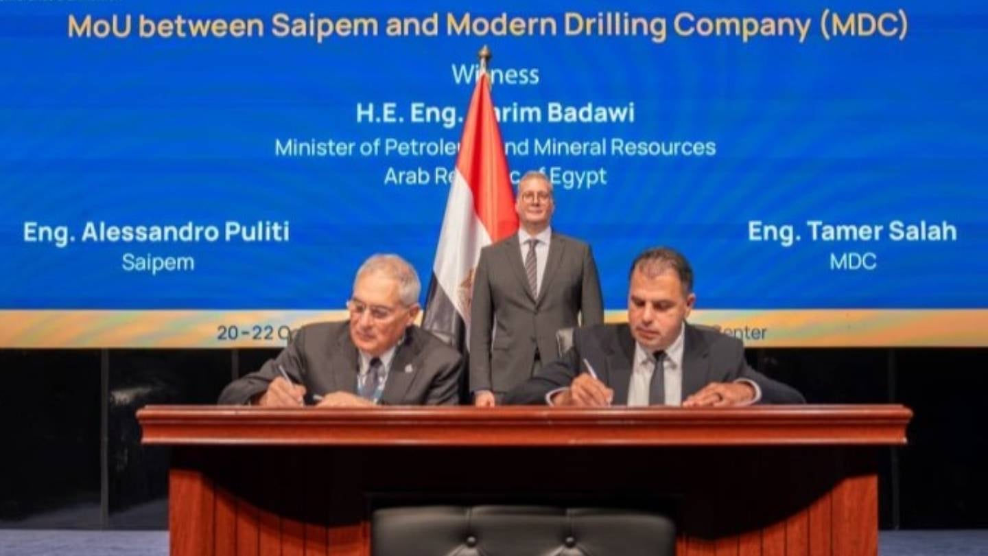 Saipem and MDC sign MoU for offshore drilling in Egypt