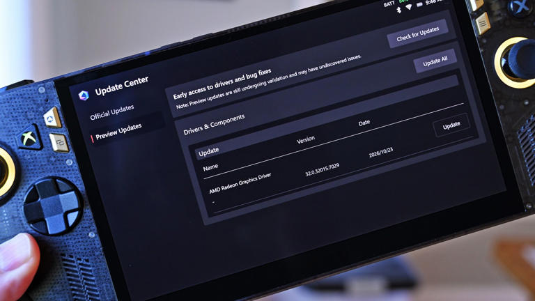 AMD FSR 4.1 beta drivers arrive for Xbox Ally handheld consoles