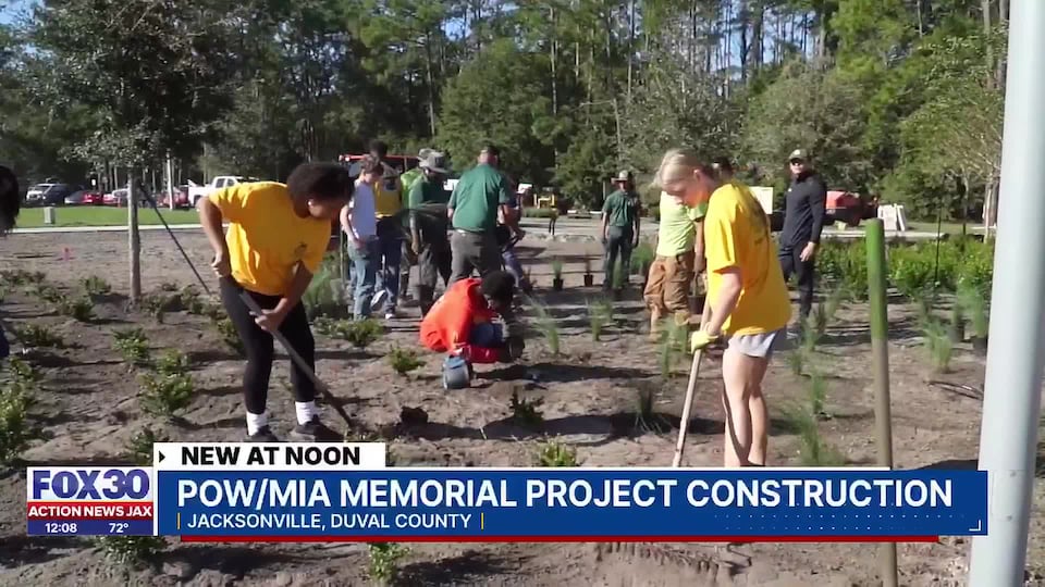 The construction of a POW/MIA memorial site is underway in Jacksonville