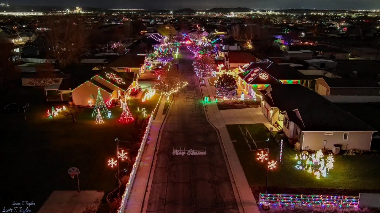 Festive lights shine bright in Miracle Cove, Magna, Utah