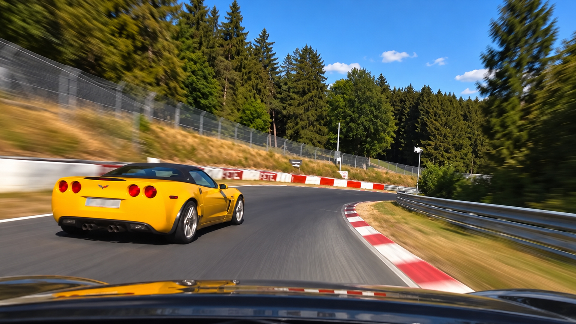 Chevrolet Corvette C6 attacks a tight Nürburgring corner