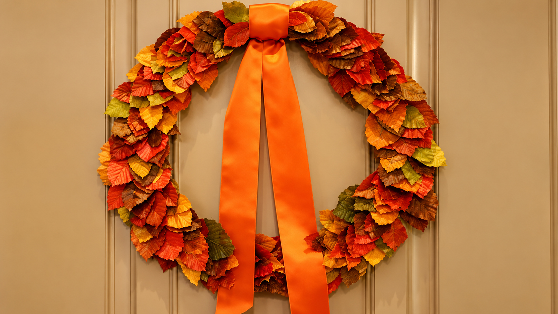 How to make a gorgeous reusable autumnal leaf wreath for your front door