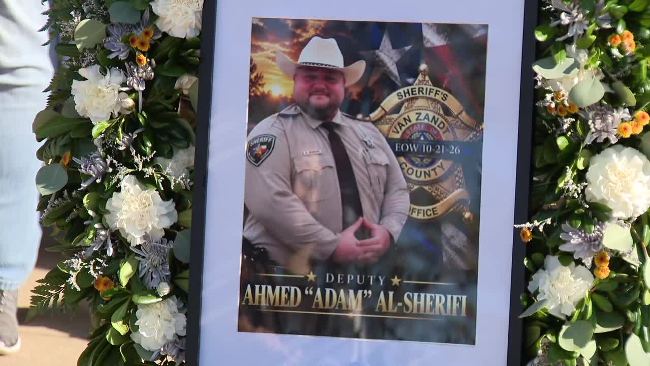 Procession escorts fallen Van Zandt County Deputy Adam Sherifi to Canton