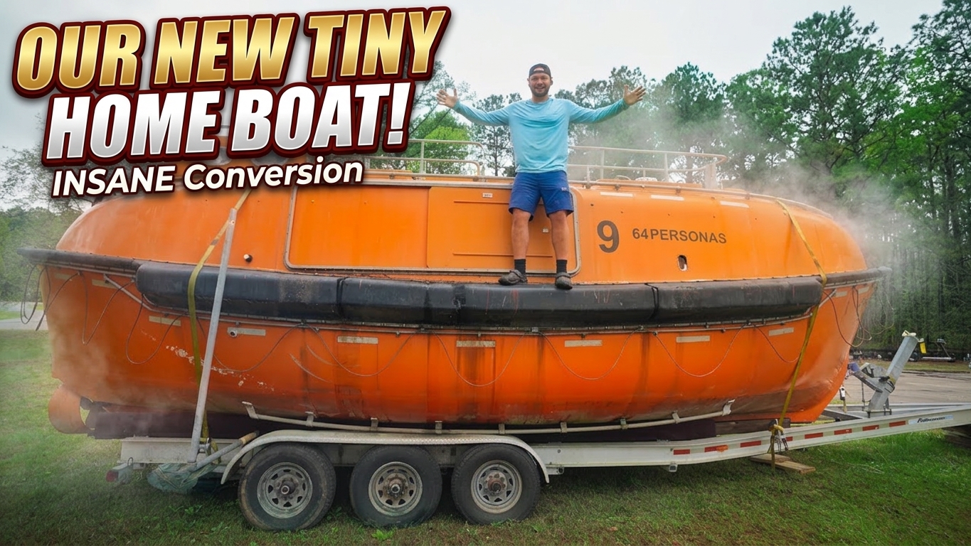 We built a custom interior inside a 64-person survival lifeboat! 🏠🌊 ...