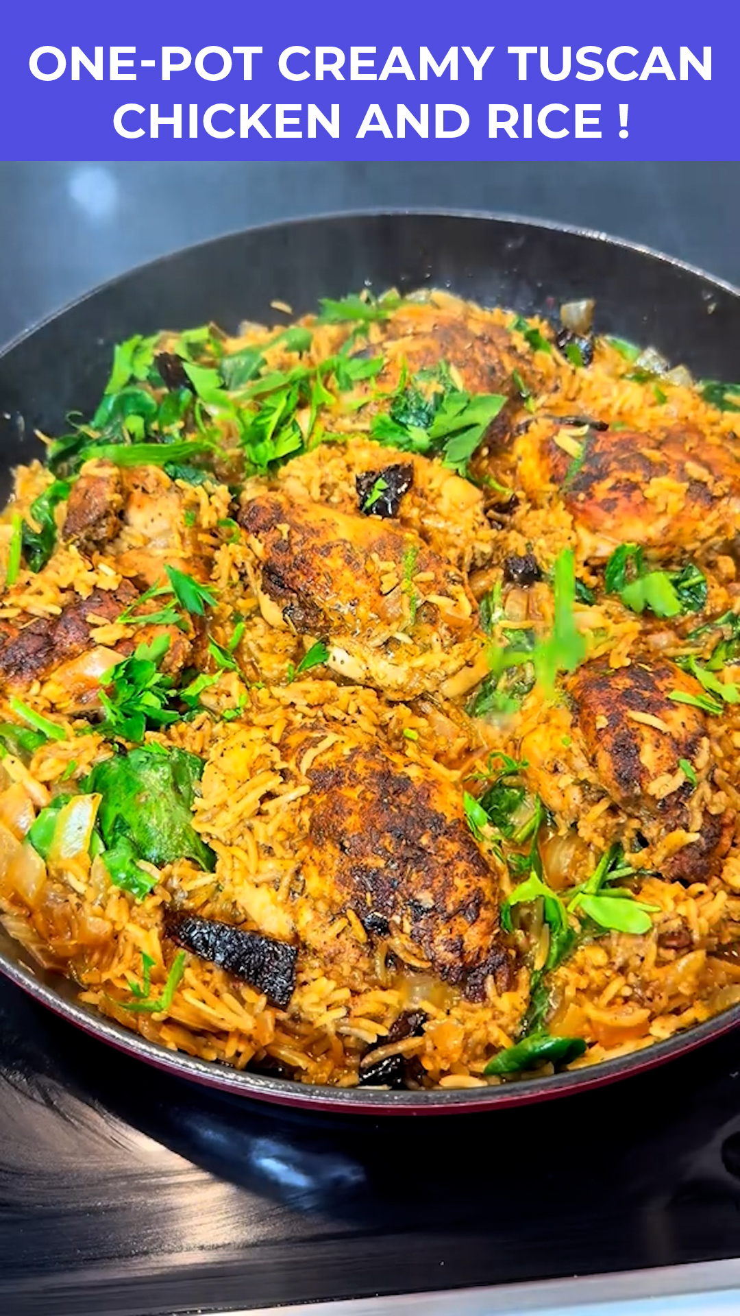 One-pot creamy Tuscan chicken and rice
