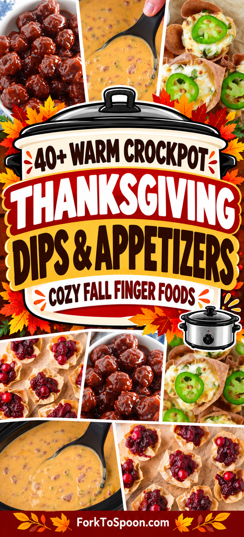 40+ warm crockpot Thanksgiving dips and appetizers (cozy fall finger ...