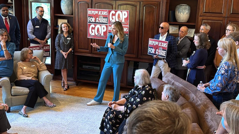 Annie Andrews visits Aiken to court Republicans, independents in Senate ...