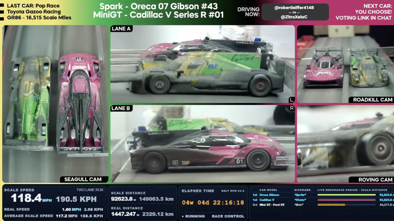 These toy race cars have been driving in place for a month—and they’re ...