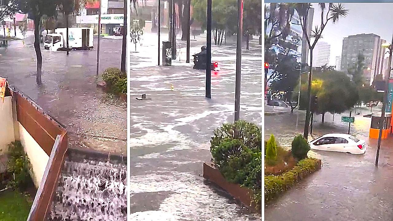 Hailstorm buries Quito streets under ice and turns roads into rushing ...